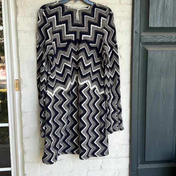 Free People Rhiannon Chevron Knit Flare Sleeve Mini Dress Size Medium - Picture 7 of 14